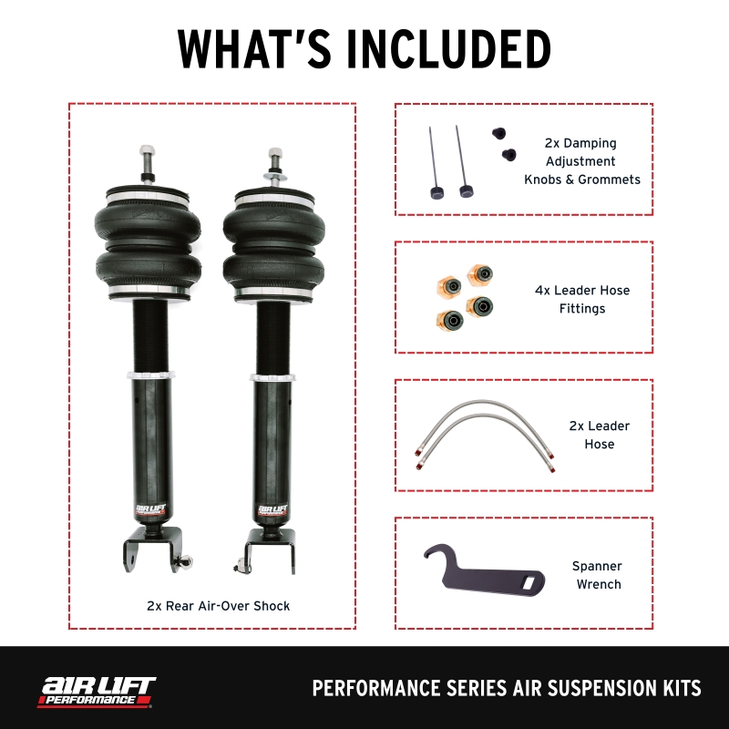 Infiniti Q50 Air Suspension Rear Kit - Air Lift - Double-bellow Progressive, Adjustable - `14-`24